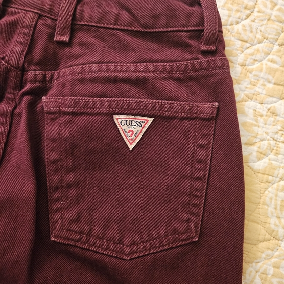 RARE Vintage Guess High Rise Straight Leg Jeans Maroon - Picture 4 of 13